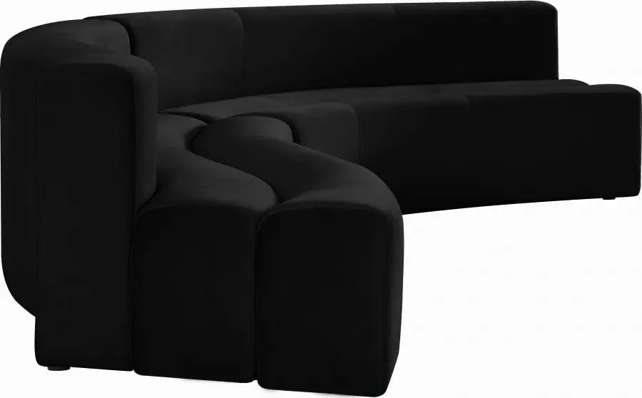 Curl Velvet 2 Piece Sectional In Black - ATL FURNITURE