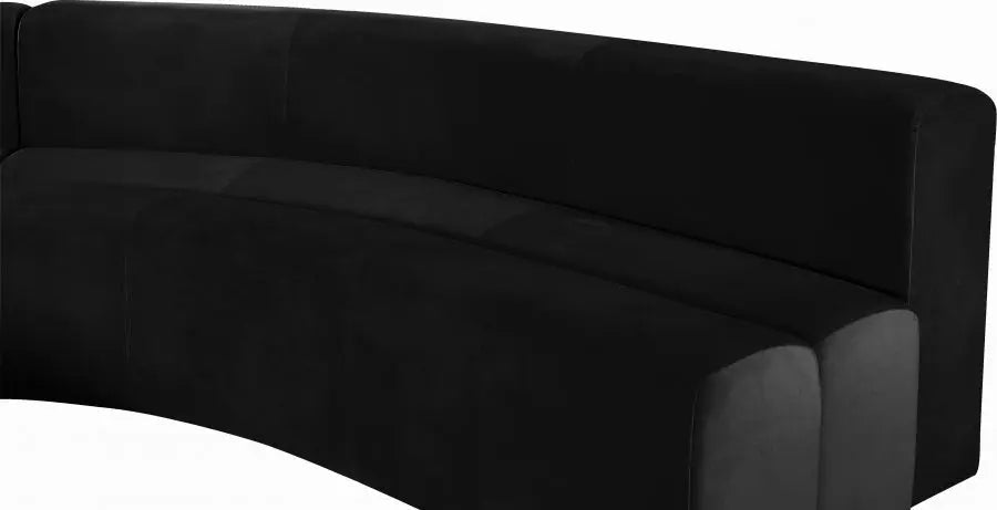 Curl Velvet 2 Piece Sectional In Black - ATL FURNITURE