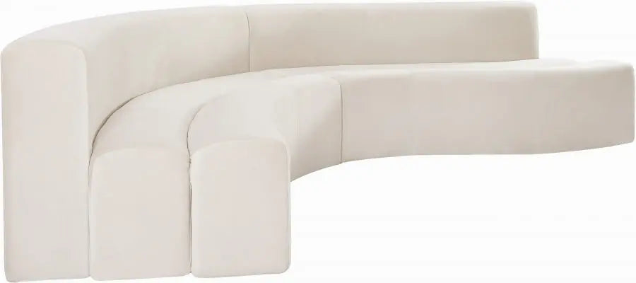 Curl Velvet 2 Piece Sectional In Cream - ATL FURNITURE