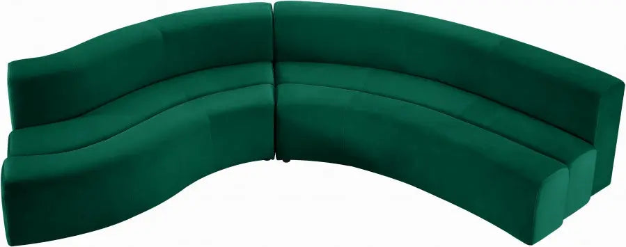 Curl Velvet 2 Piece Sectional In Green - ATL FURNITURE