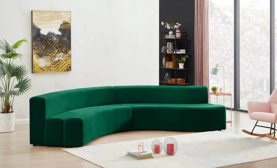 Curl Velvet 2 Piece Sectional In Green - ATL FURNITURE