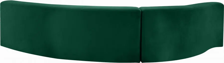 Curl Velvet 2 Piece Sectional In Green - ATL FURNITURE