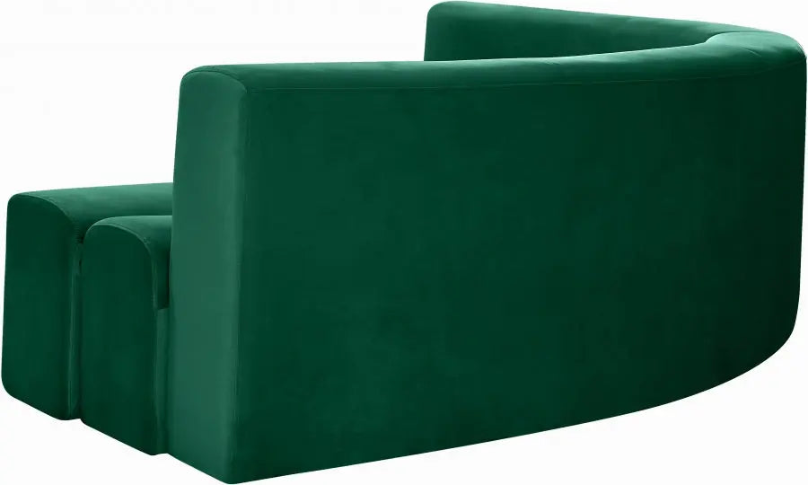 Curl Velvet 2 Piece Sectional In Green - ATL FURNITURE