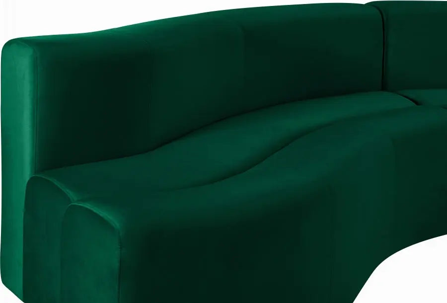 Curl Velvet 2 Piece Sectional In Green - ATL FURNITURE