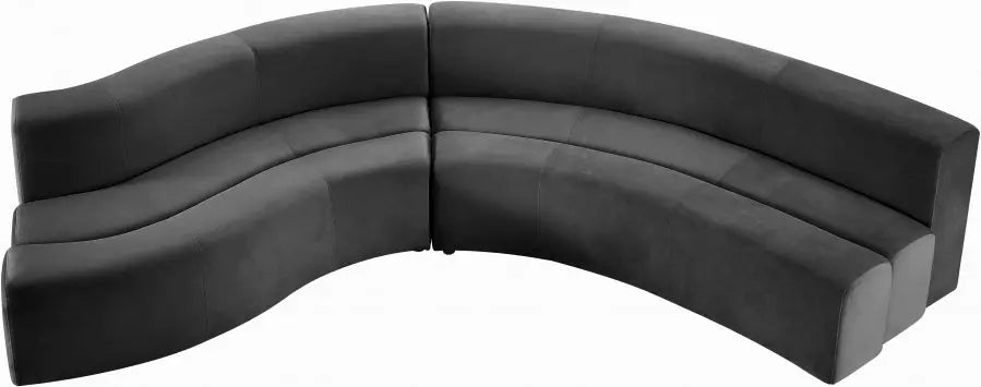 Curl Velvet 2 Piece Sectional In Grey - ATL FURNITURE