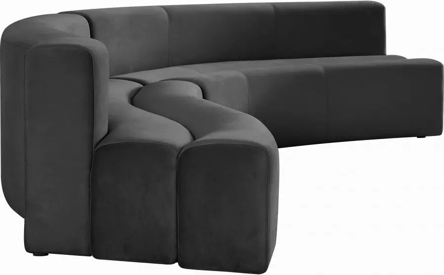 Curl Velvet 2 Piece Sectional In Grey - ATL FURNITURE