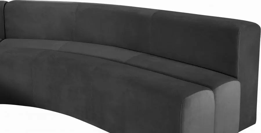 Curl Velvet 2 Piece Sectional In Grey - ATL FURNITURE