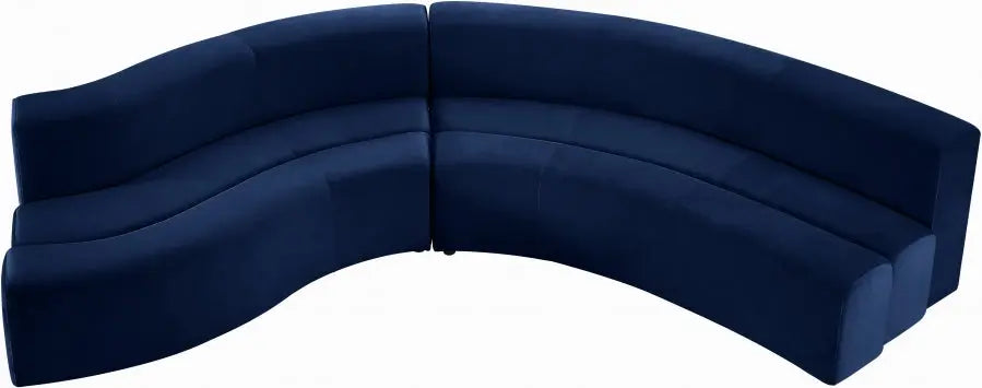 Curl Velvet 2 Piece Sectional In Navy - ATL FURNITURE