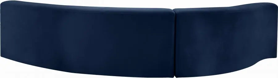 Curl Velvet 2 Piece Sectional In Navy - ATL FURNITURE