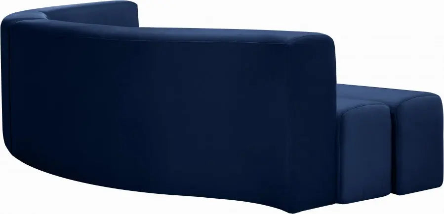 Curl Velvet 2 Piece Sectional In Navy - ATL FURNITURE