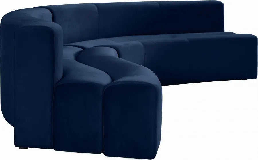 Curl Velvet 2 Piece Sectional In Navy - ATL FURNITURE