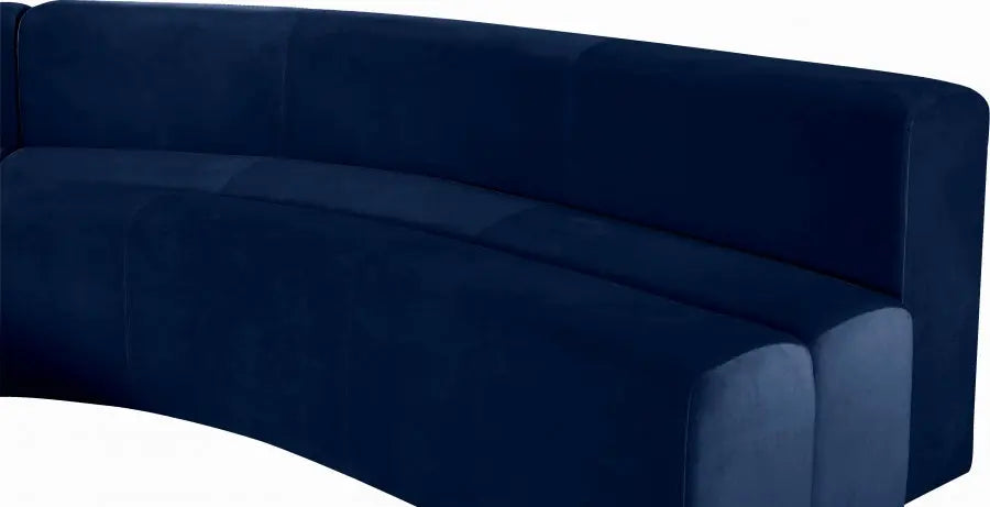 Curl Velvet 2 Piece Sectional In Navy - ATL FURNITURE