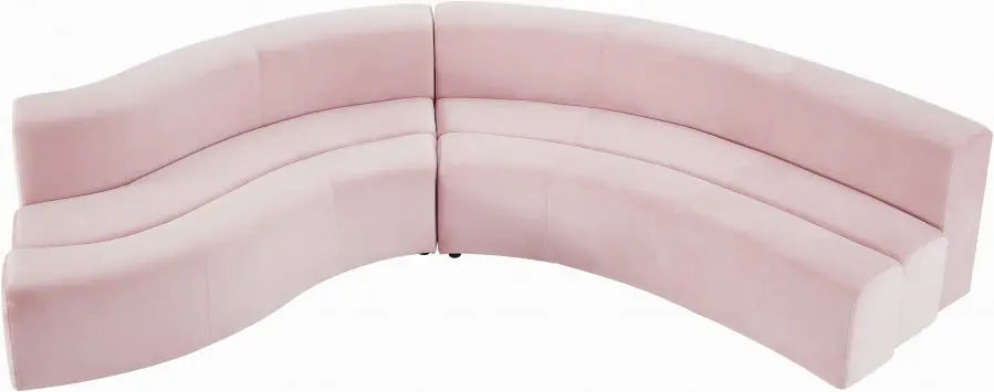 Curl Velvet 2 Piece Sectional In Pink - ATL FURNITURE