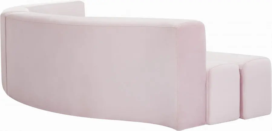 Curl Velvet 2 Piece Sectional In Pink - ATL FURNITURE