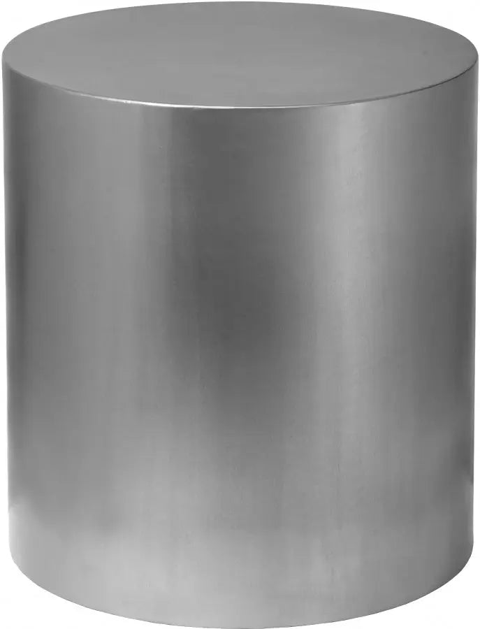 Cylinder End Table In Brushed Chrome - ATL FURNITURE