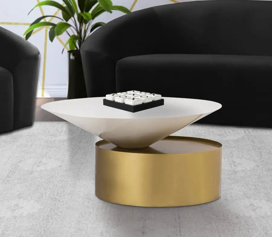 Damon Coffee Table In Brushed Brass - 268-C - ATL FURNITURE