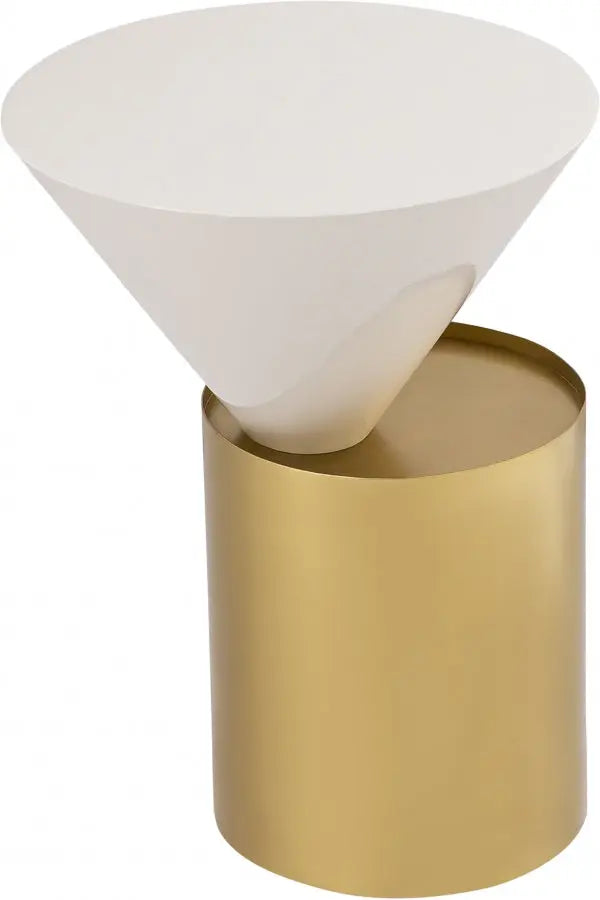 Damon End Table In Brushed Brass - 268-E - ATL FURNITURE