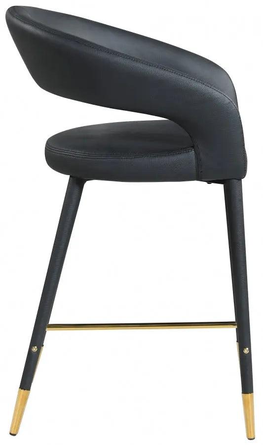 Destiny Faux Leather Stool In Black - 541Black-C - ATL FURNITURE