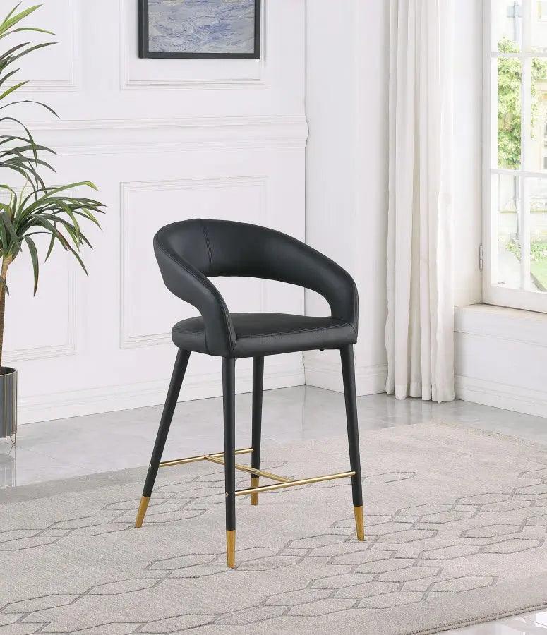 Destiny Faux Leather Stool In Black - 541Black-C - ATL FURNITURE