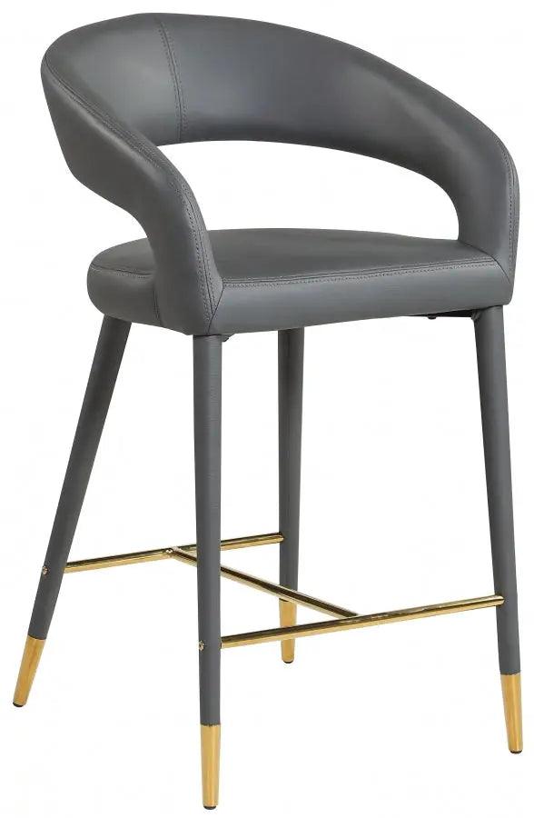 Destiny Faux Leather Stool In Grey - 541Grey-C - ATL FURNITURE