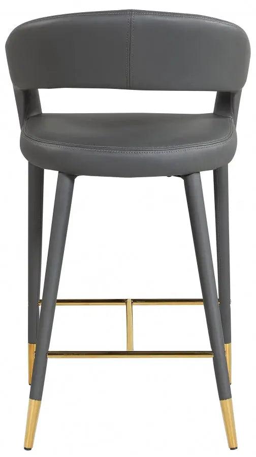 Destiny Faux Leather Stool In Grey - 541Grey-C - ATL FURNITURE