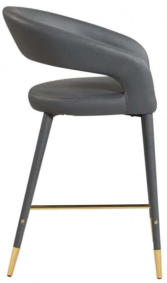 Destiny Faux Leather Stool In Grey - 541Grey-C - ATL FURNITURE