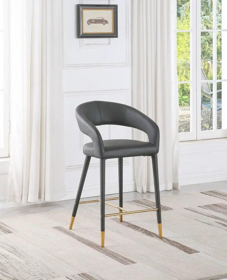 Destiny Faux Leather Stool In Grey - 541Grey-C - ATL FURNITURE