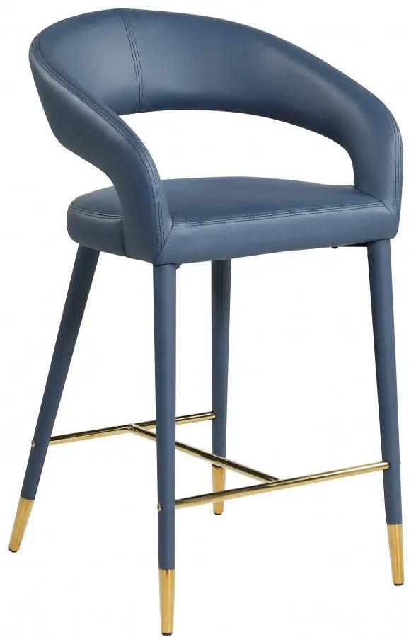 Destiny Faux Leather Stool In Navy - 541Navy-C - ATL FURNITURE