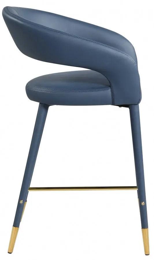 Destiny Faux Leather Stool In Navy - 541Navy-C - ATL FURNITURE