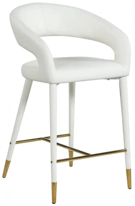 Destiny Faux Leather Stool In White - 541White-C - ATL FURNITURE