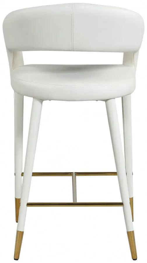 Destiny Faux Leather Stool In White - 541White-C - ATL FURNITURE