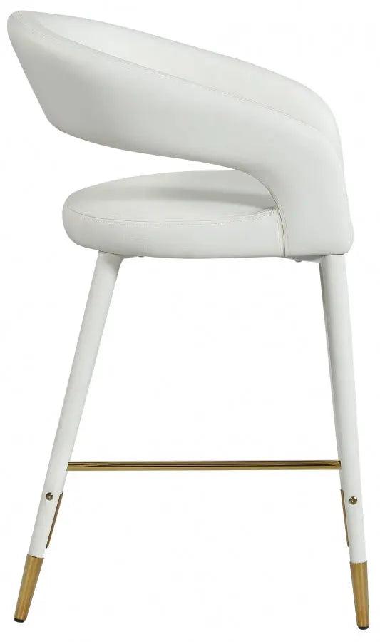 Destiny Faux Leather Stool In White - 541White-C - ATL FURNITURE