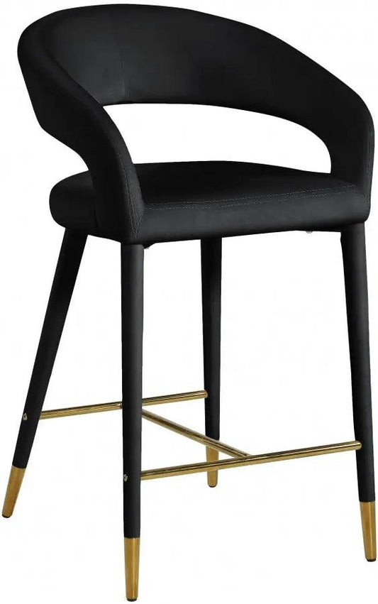 Destiny Velvet Stool In Black - 540Black-C - ATL FURNITURE