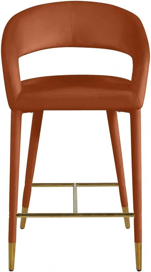 Destiny Velvet Stool In Cognac - 540Cognac-C - ATL FURNITURE