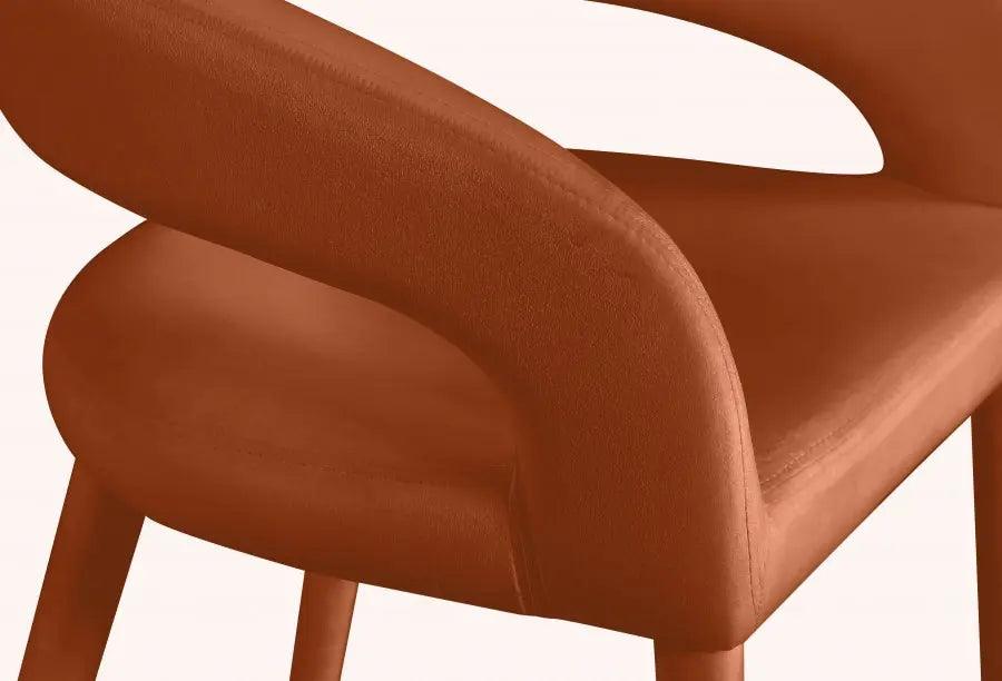 Destiny Velvet Stool In Cognac - 540Cognac-C - ATL FURNITURE