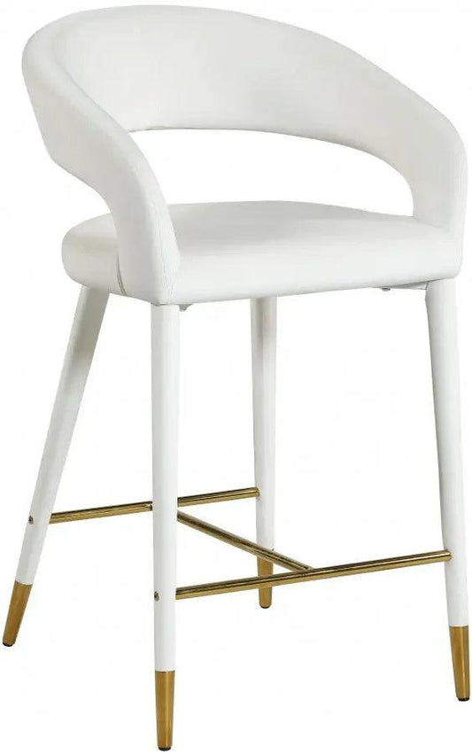 Destiny Velvet Stool In Cream - ATL FURNITURE