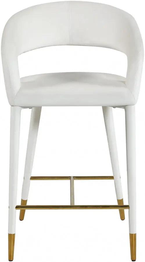 Destiny Velvet Stool In Cream - ATL FURNITURE