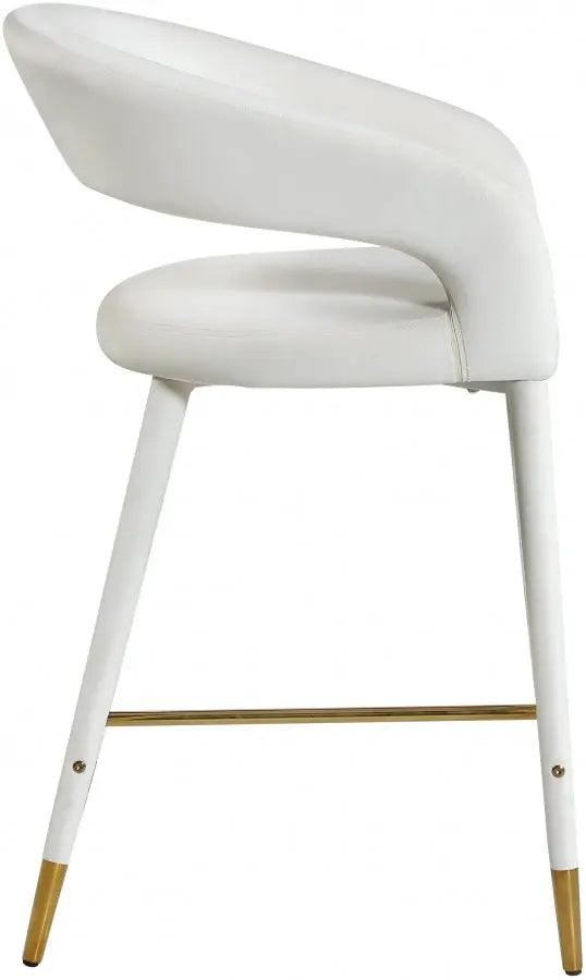 Destiny Velvet Stool In Cream - ATL FURNITURE