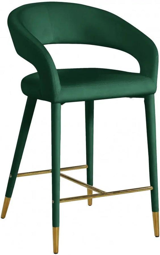 Destiny Velvet Stool In Green - 540Green-C - ATL FURNITURE