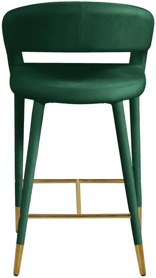 Destiny Velvet Stool In Green - 540Green-C - ATL FURNITURE