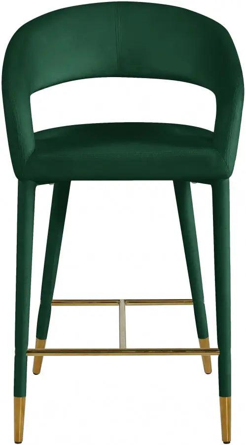 Destiny Velvet Stool In Green - 540Green-C - ATL FURNITURE