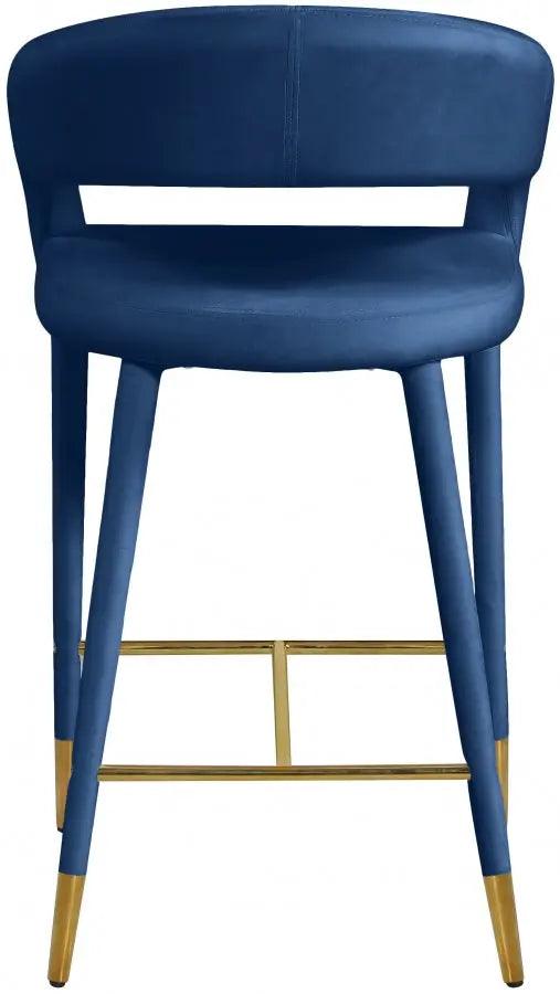 Destiny Velvet Stool In Navy - 540Navy-C - ATL FURNITURE