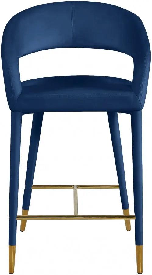 Destiny Velvet Stool In Navy - 540Navy-C - ATL FURNITURE