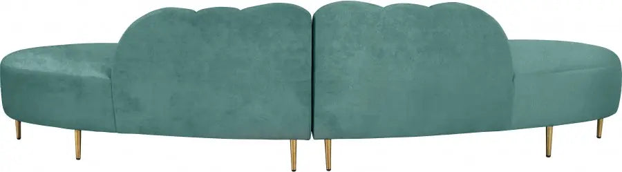 Divine Velvet 2 Piece Sectional In Mint - ATL FURNITURE