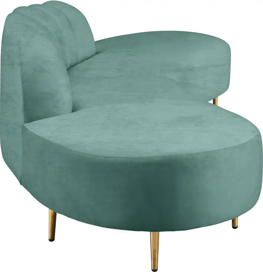 Divine Velvet 2 Piece Sectional In Mint - ATL FURNITURE