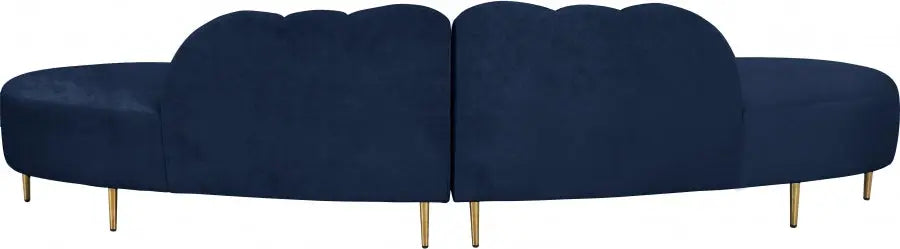 Divine Velvet 2 Piece Sectional In Navy - ATL FURNITURE