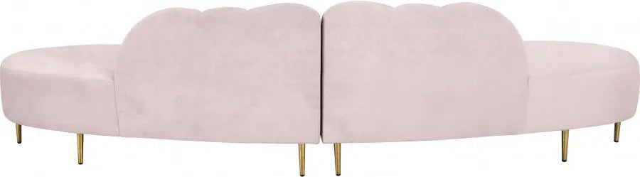 Divine Velvet 2 Piece Sectional In Pink - ATL FURNITURE