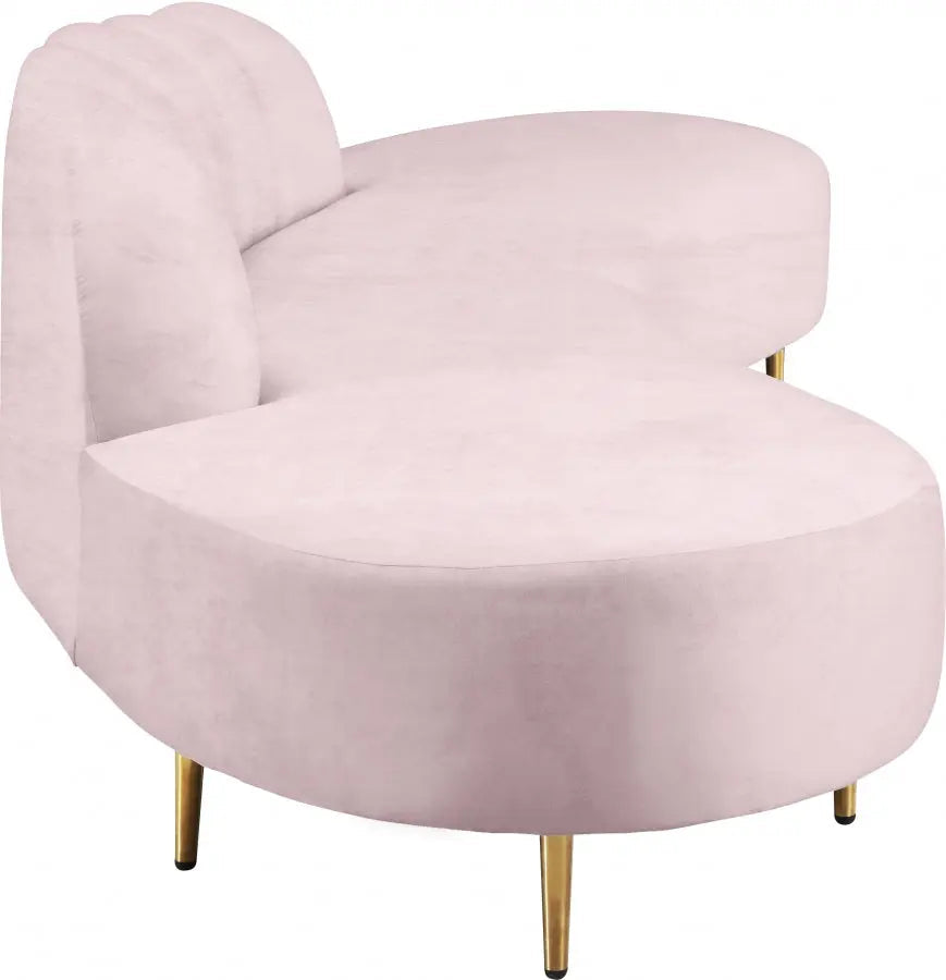 Divine Velvet 2 Piece Sectional In Pink - ATL FURNITURE