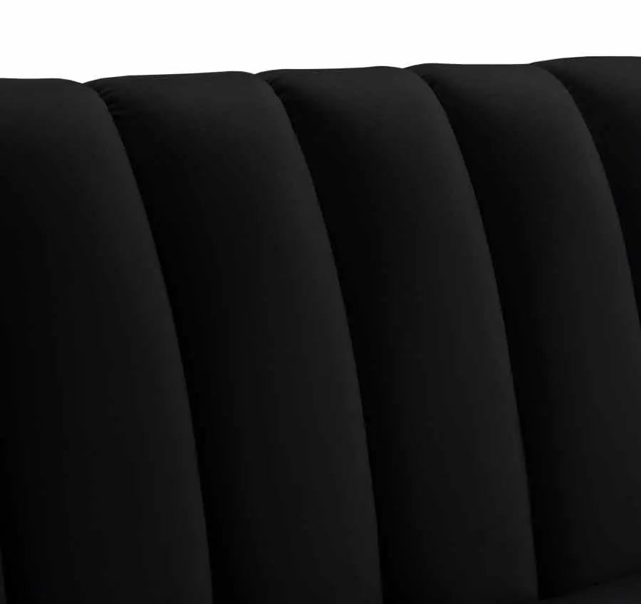 Dixie Velvet Chair In Black - ATL FURNITURE