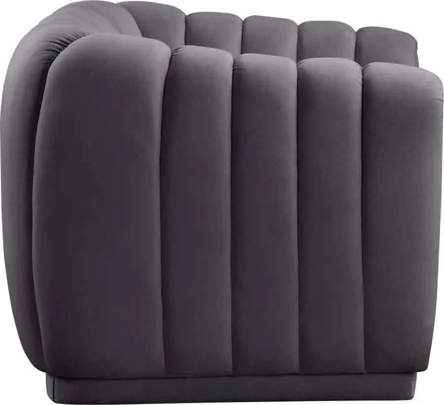 Dixie Velvet Chair In Grey - ATL FURNITURE